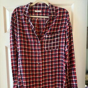 Red and Blue Plaid Equipment Shirt Medium